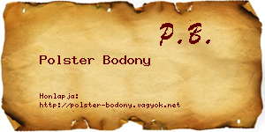 Polster Bodony névjegykártya